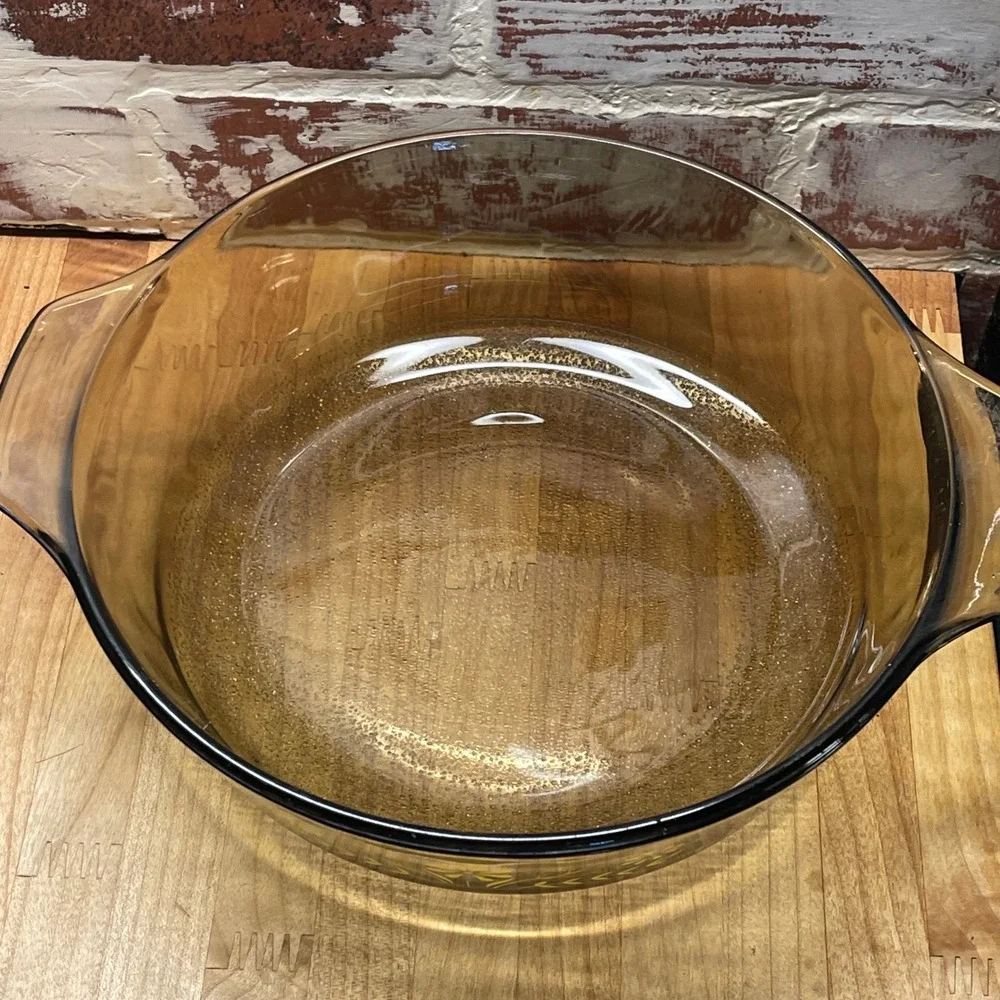 Vintage MCM Glasbake Jeanette Casserole Dishes Set 3 Yellow Floral Retro Brown‎